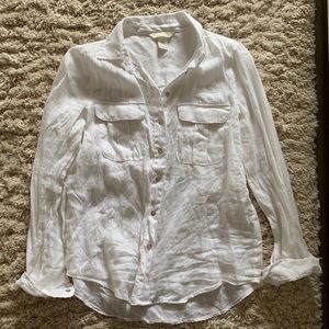 H&M White Linen Shirt size 2